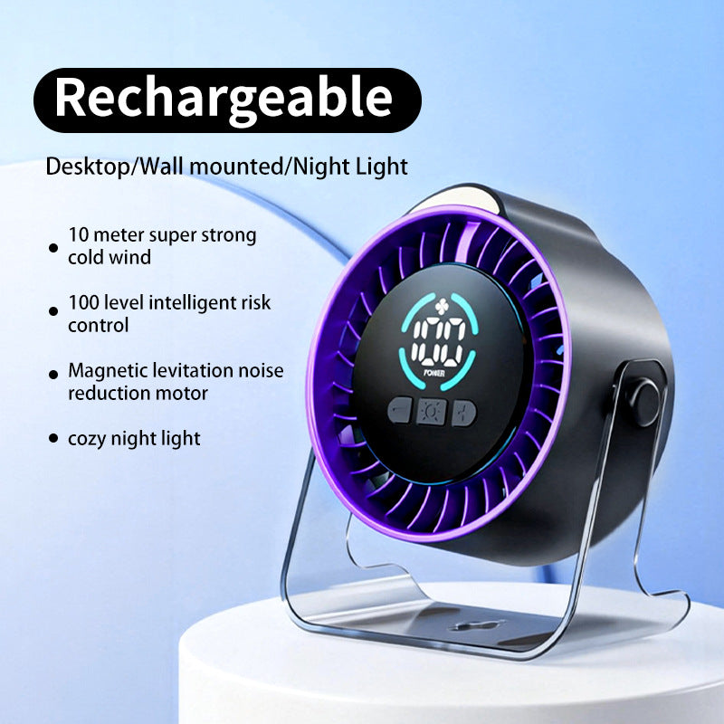 Rechargeable Air Cooler Fan with Silent Magnetic Motor and Adjustable Cooling Levels