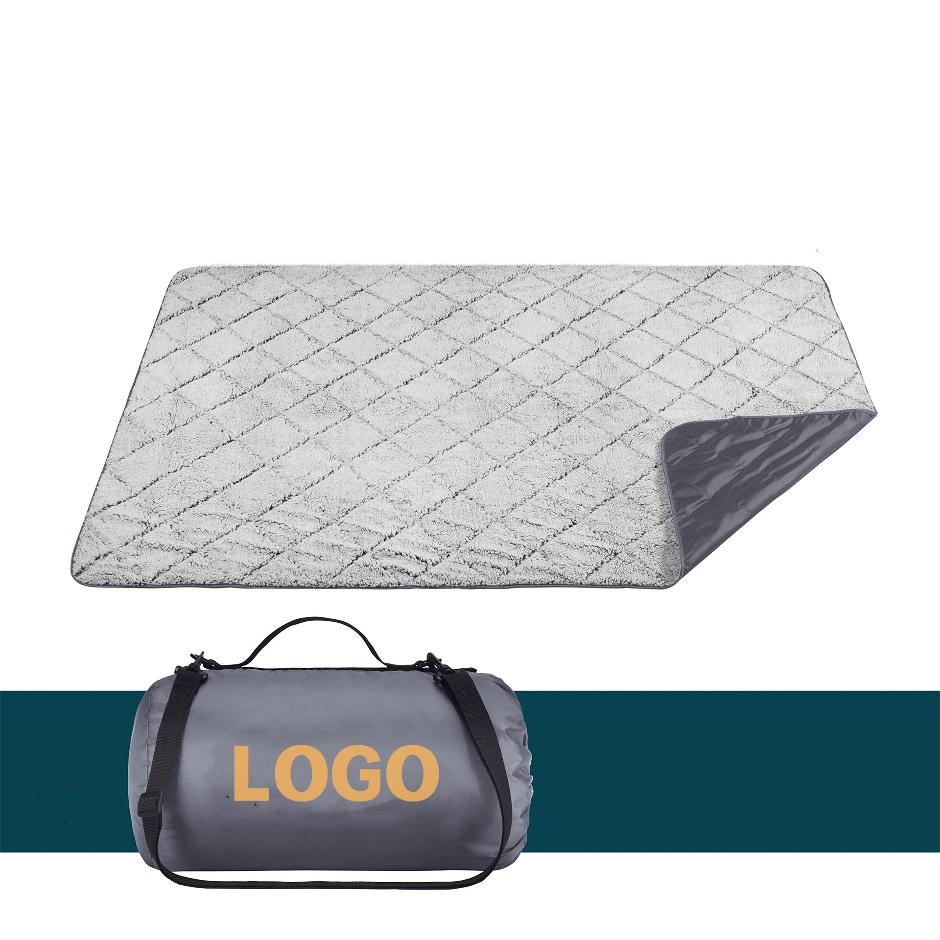 Unisex Padded Outdoor Blanket Water-Resistant Soft Fleece Portable Picnic Camping