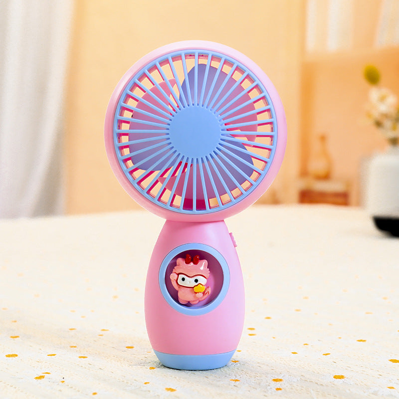 Women’s Handheld Fan Rechargeable Portable with Cute Animal Design Adjustable Speed