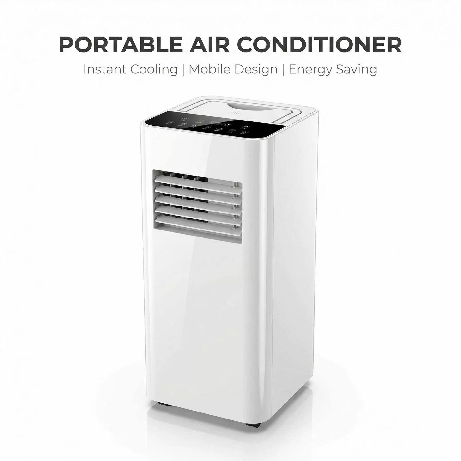 Portable Air Cooler Compact Tower Rapid-Cool Digital Touch Controls Wheels