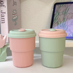 Reusable Women's Drinking Cup with Integrated Straw Leak-Proof Lid BPA-Free Dishwasher Safe