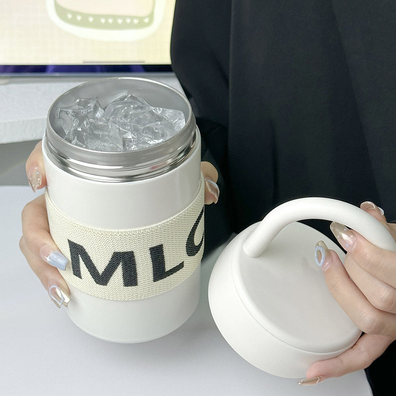 Women's Multifunctional Thermal Mug with Insulation and Carry Handle for Hot and Cold Drinks