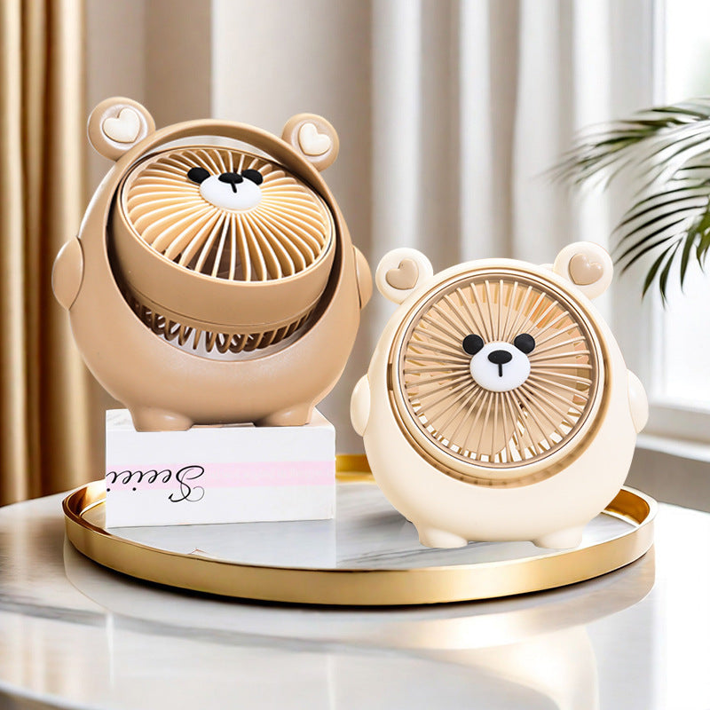 USB Desk Fan Compact Portable Quiet Motor Adjustable Tilt Reindeer Design