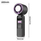 Rechargeable Portable Bladeless Mini Fan Foldable Head USB-C Travel Desk Cooler