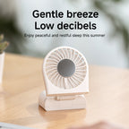 Portable Handheld Fan with Mirror USB Rechargeable Lightweight Personal Cooling Fan
