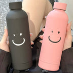 Women's Insulated Water Bottle BPA-Free Smiley Design Hot Cold Thermos Durable