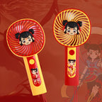 Women Portable Hand Fan USB Rechargeable Quiet Cooling Fan with Fun Character Design