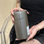 Women’s Stainless Steel Insulated Mug with Integrated Straw and Leak-Proof Lid