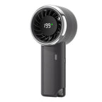 Women's Portable Hand Fan with Digital Temperature Display and Built-In Battery