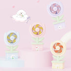 Portable Mini Fan USB Rechargeable Compact Flower Design Adjustable Speeds