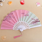 Ladies Folding Fan Handmade Elegant Floral Pattern Lightweight Accessory
