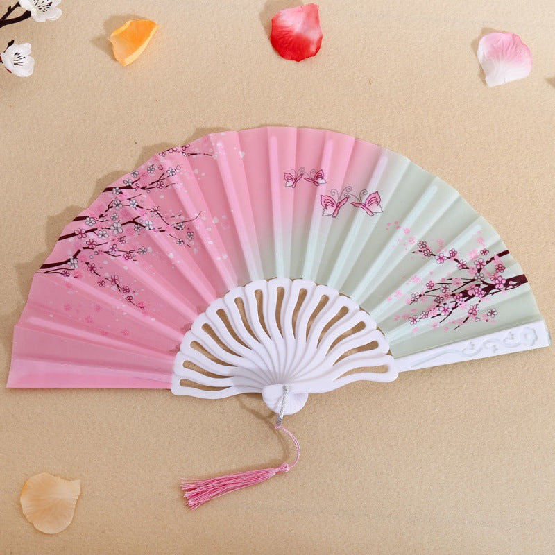 Ladies Folding Fan Handmade Elegant Floral Pattern Lightweight Accessory