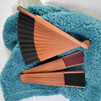 Ladies Folding Hand Fan Wooden Frame Paper Stylish Portable Accessory
