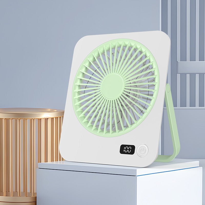 Portable Fan Unisex Lightweight Adjustable Speed LCD Display Battery-Powered