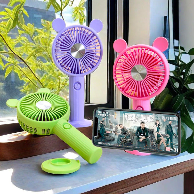 Women’s Portable Mini Fan Cute Animal Design Compact Handheld Personal Cooler