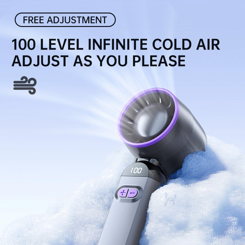 Women's Portable Turbo Cooling Fan with LED Display and Noise Reduction