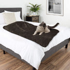 Cat Blanket Soft Reversible Plush Cozy Non-Slip Pet Throw