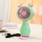 Women’s Portable Mini Fan USB Rechargeable Cute Animal Design Lightweight Handheld
