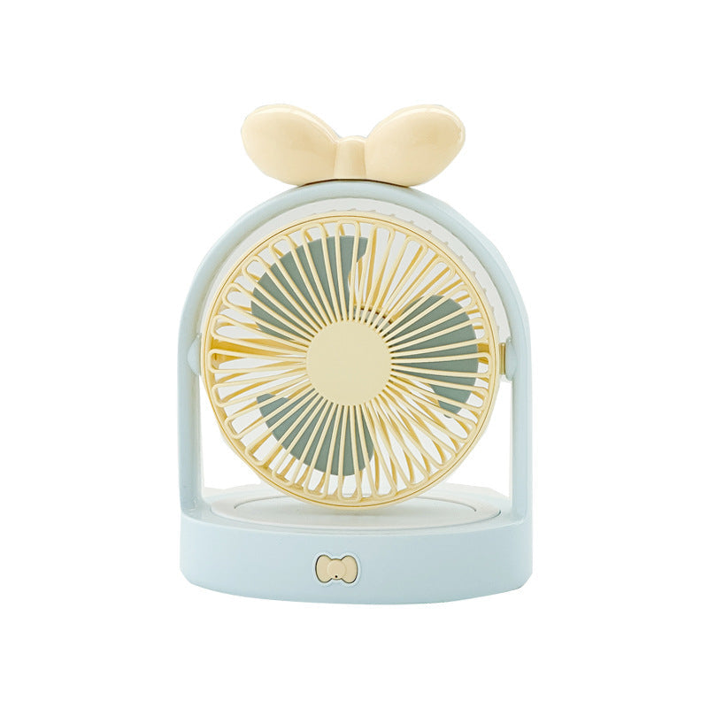 Portable Table Fan Compact Quiet Operation Adjustable Speeds Long Battery Life Cute Design for Women