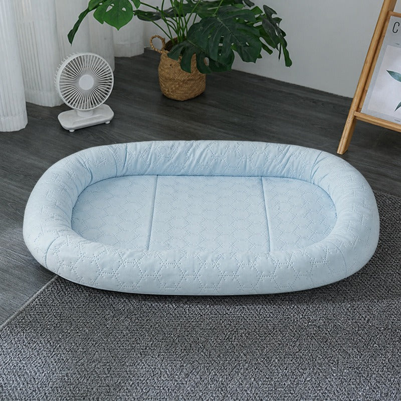 Unisex Pet Bed with Soft Padding Breathable Fabric Non-Slip Bottom Machine Washable Cover
