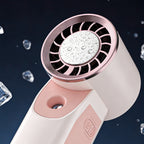 Portable Facial Mist Sprayer with USB Rechargeable Mini Fan Ultrasonic Hydrating Skincare Device