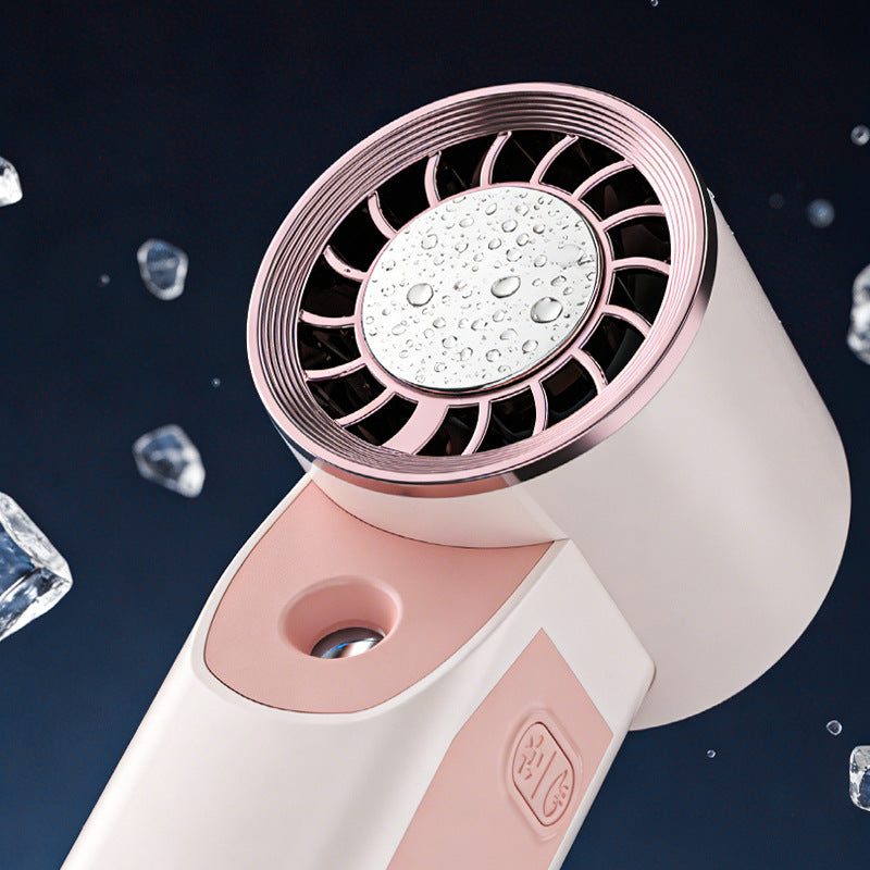 Portable Facial Mist Sprayer with USB Rechargeable Mini Fan Ultrasonic Hydrating Skincare Device