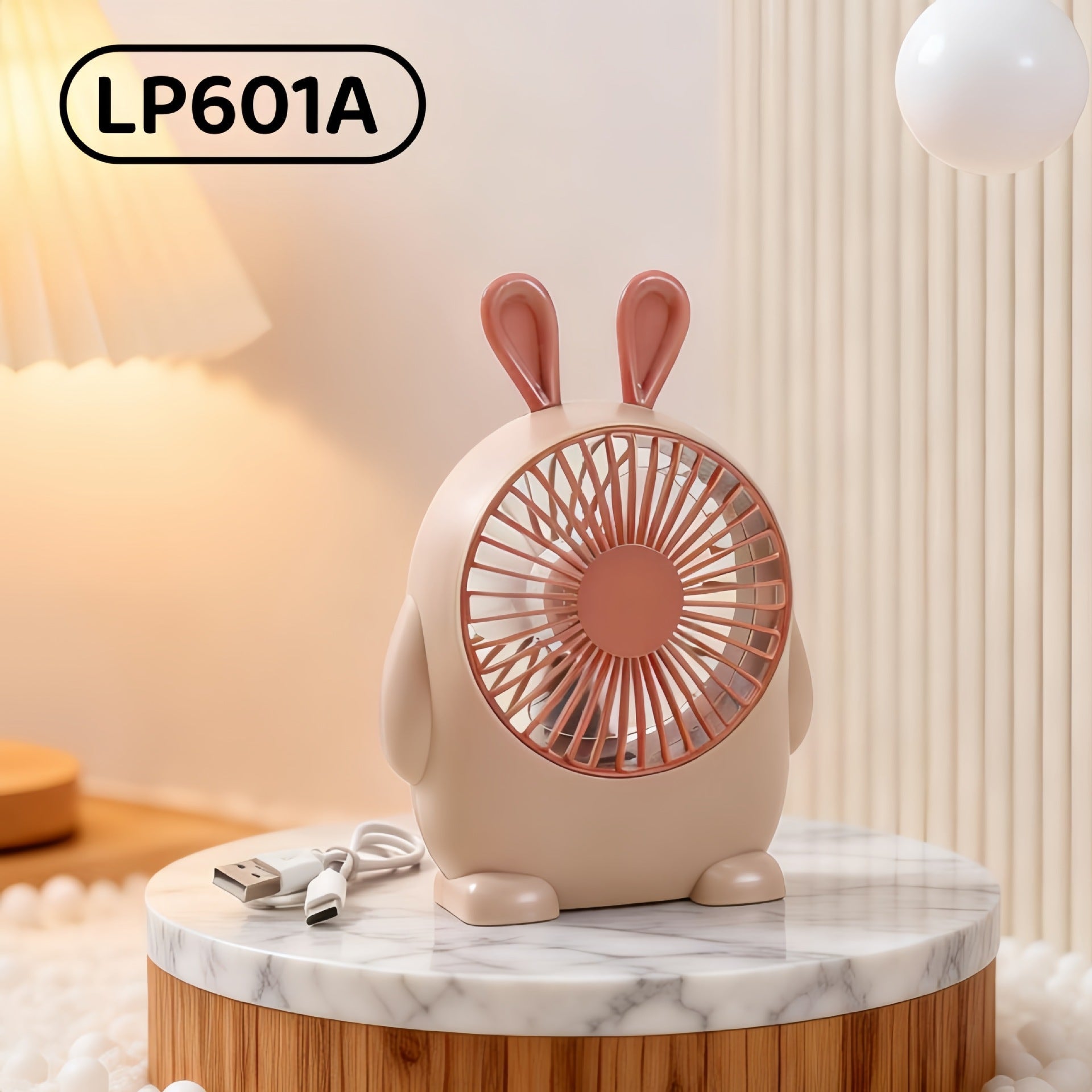 USB Desk Fan Compact Portable Quiet Motor Adjustable Tilt Reindeer Design
