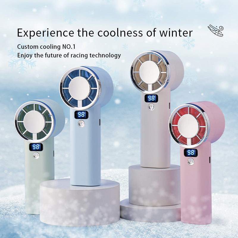 Portable Handheld Fan with Digital Display 5 Speeds 3000mAh Battery