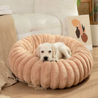 Cozy Pet Bed Soft Fluffy Fabric Raised Edge Non-Slip Bottom for Dogs and Cats