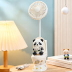 Ladies Portable USB Rechargeable Hand Fan with Cute Plush Bear Design Quiet Operation