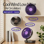 Rechargeable Foldable USB Type C Desk Fan with Adjustable Tilt and LED Night Light