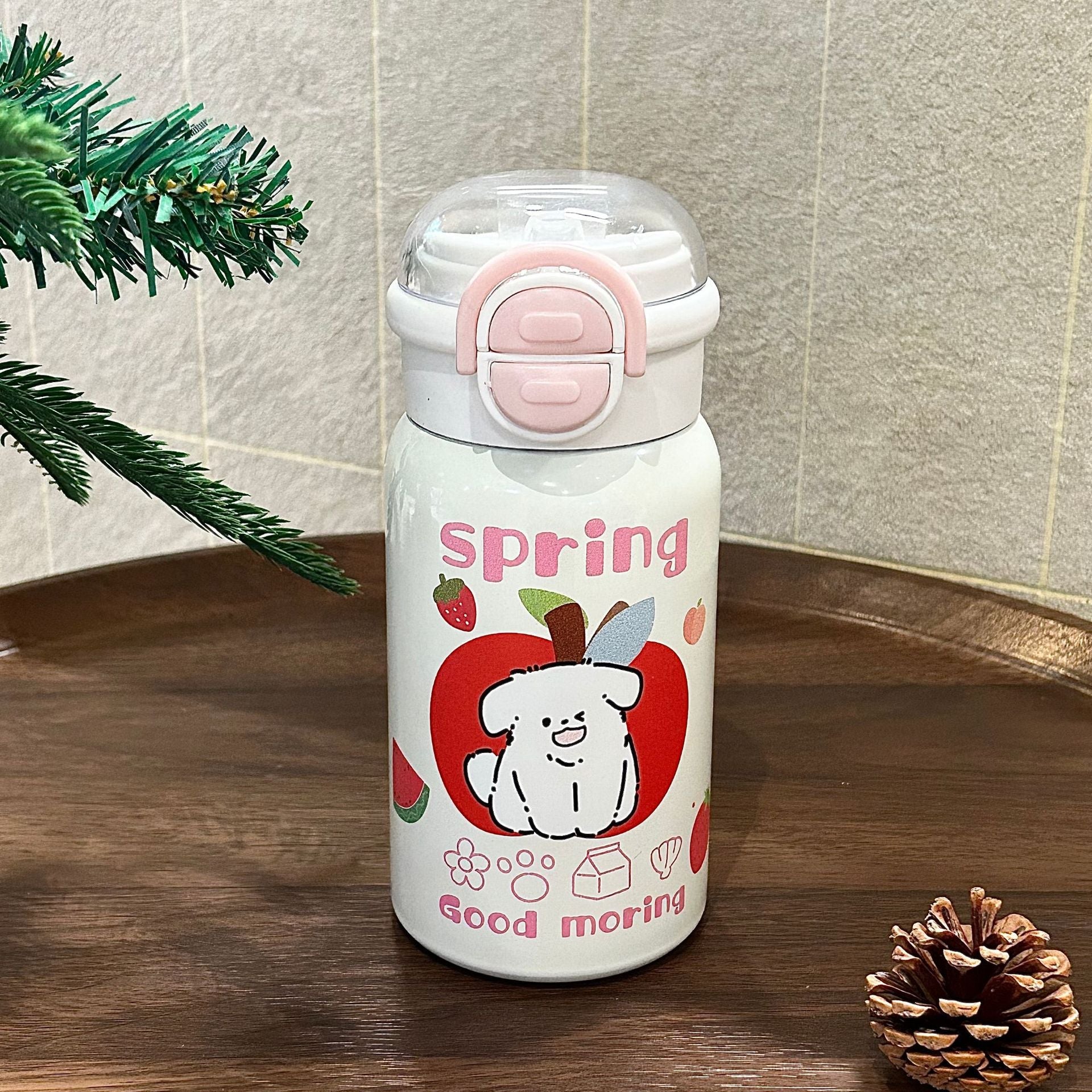 Insulated Ladies Water Bottle With Leak-Proof Safety Lid and Animal Design