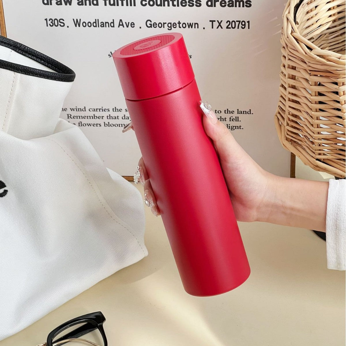 Women's Insulated Stainless Steel Water Bottle Double Wall Vacuum Leak-Proof Lid