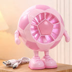 Portable Desk Fan Cute Animal Design USB-Powered Adjustable Tilt Compact Personal Cooling Fan