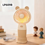 Portable Rechargeable Handheld and Table Fan with LED Color Change Quiet Motor