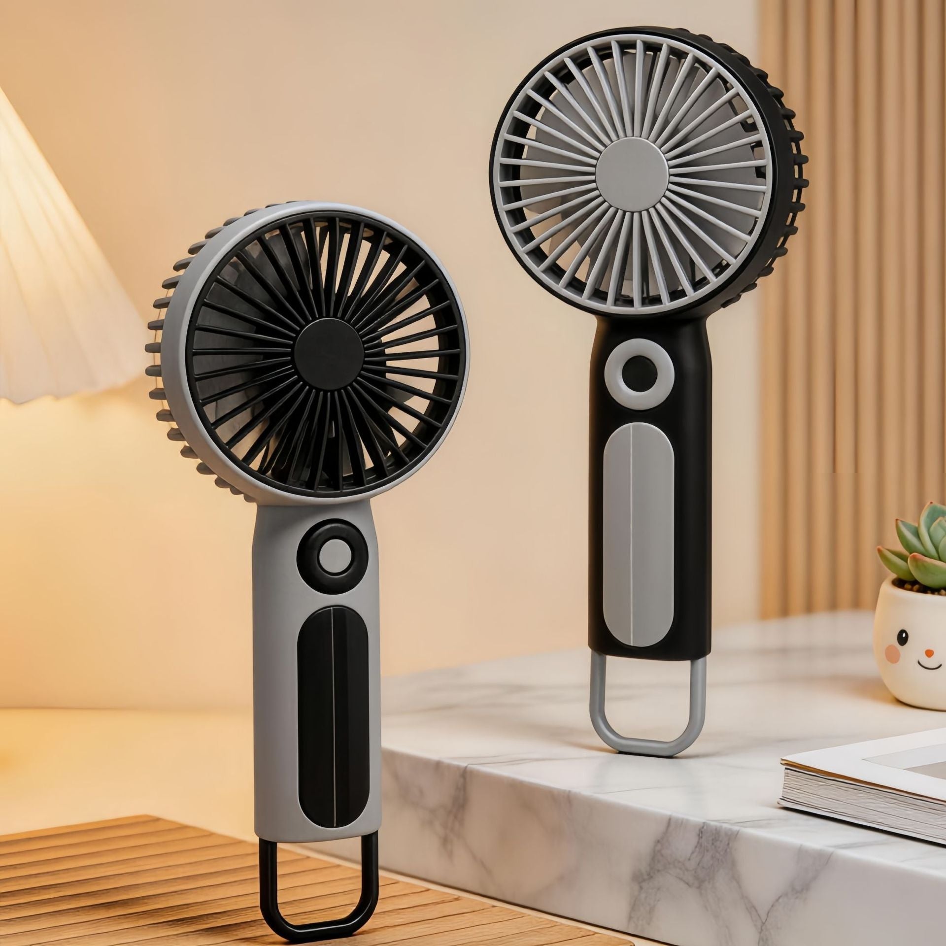 Portable Mini Fan USB Rechargeable Quiet Operation Stepless Speed Adjustable Compact Lightweight