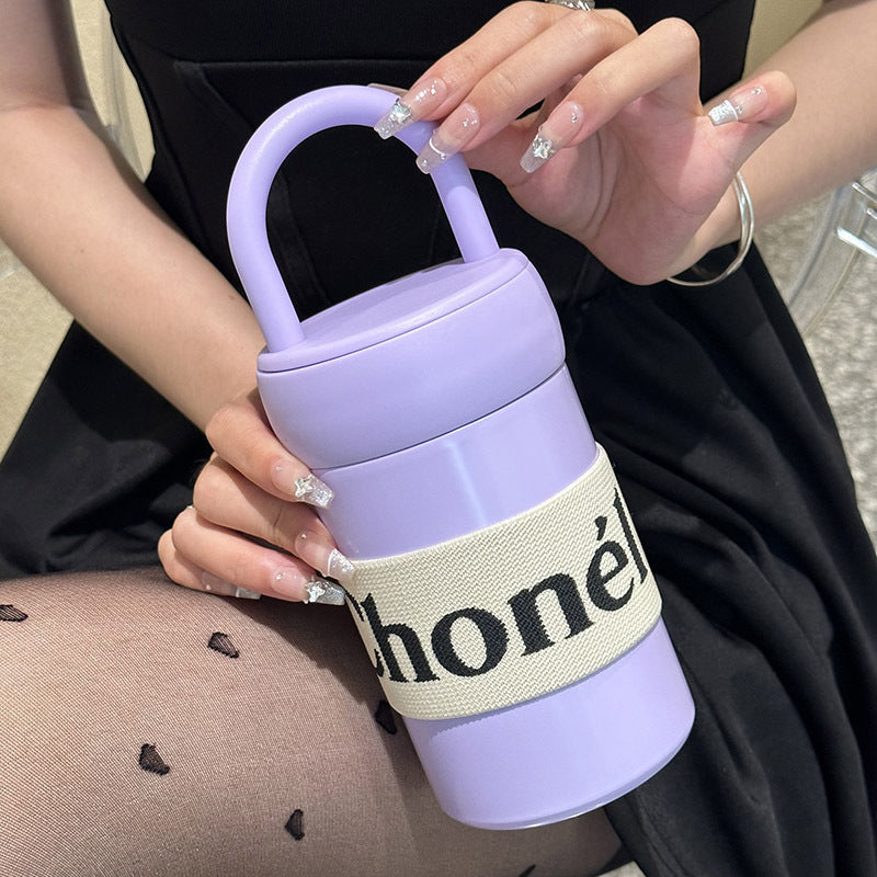 Women's Multifunctional Thermal Mug with Insulation and Carry Handle for Hot and Cold Drinks