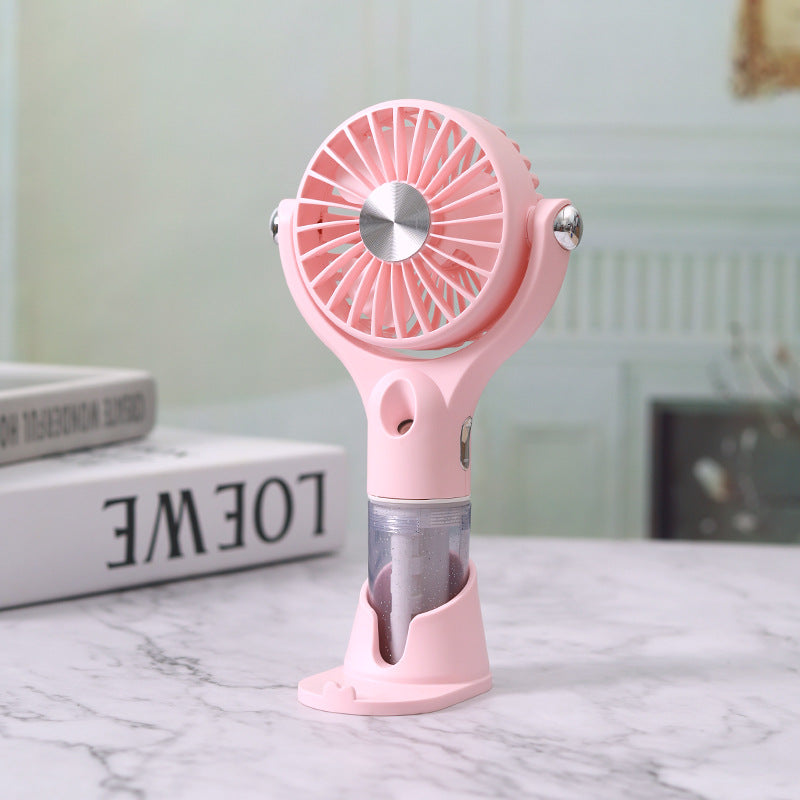 Portable Handheld Fan with Integrated Misting Function Adjustable Speed Settings