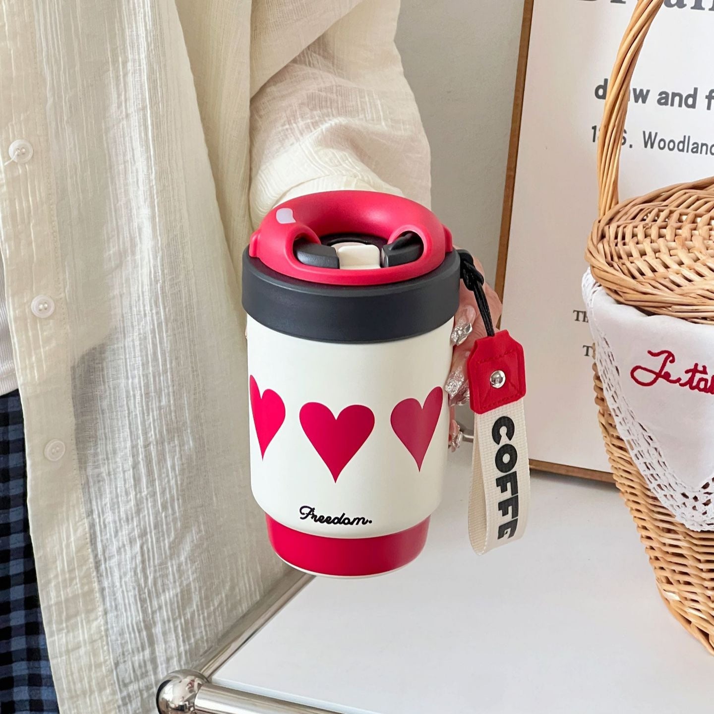 Women's Insulated Stainless Steel Coffee Cup with Leak-Proof Closure Practical Design