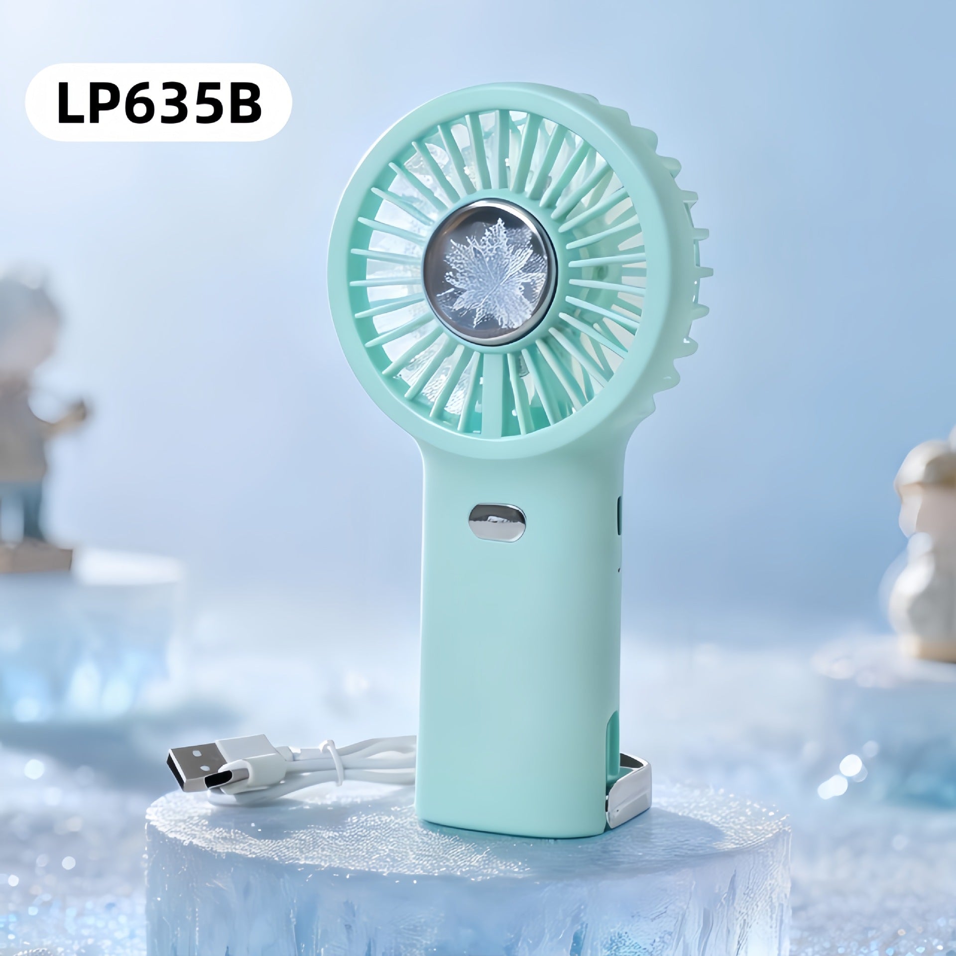 Portable USB Rechargeable Handheld Fan with Mist Function and Multiple Speeds