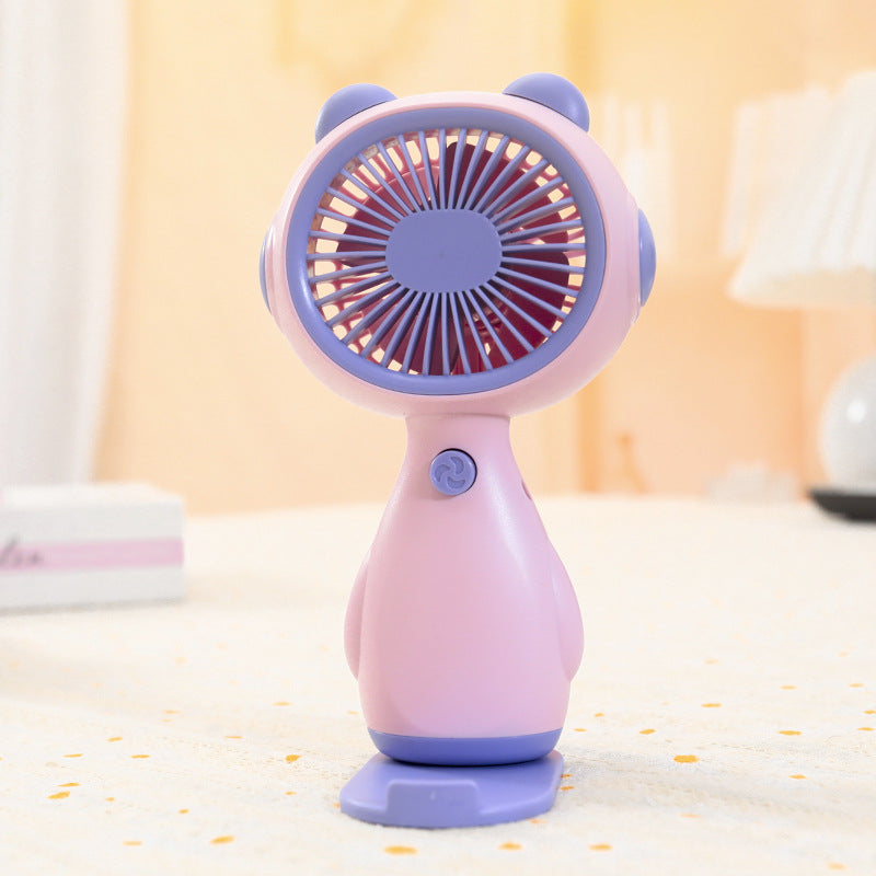 Women’s Portable Mini Fan USB Rechargeable Cute Animal Design Lightweight Handheld