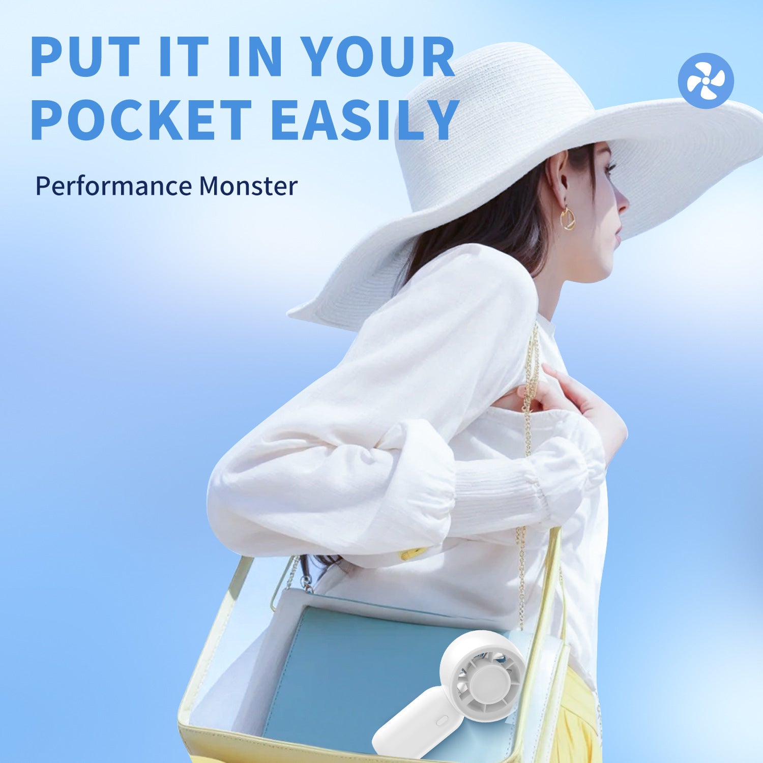 Portable Mini Fan USB Rechargeable Compact Handheld Personal Cooler