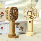 Portable USB Handheld Fan with Ergonomic Grip and Integrated LED Light for Travel and Home Use