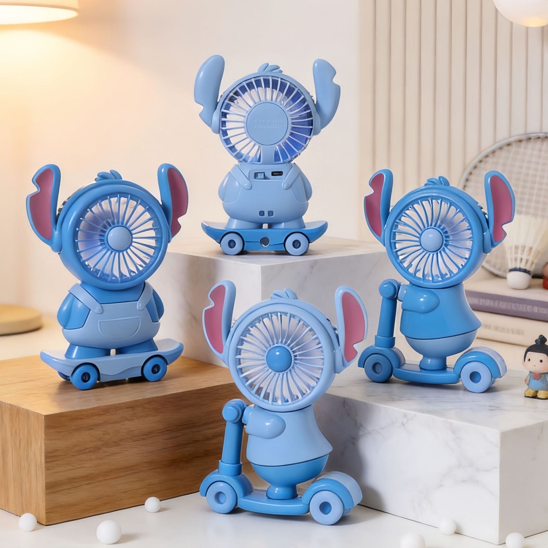Ladies Table Fan USB-Powered Compact Animal Design Adjustable Airflow Desk Fan