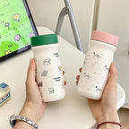 Insulated BPA-Free Water Bottle for Women with Cute Dog Design Leak-Proof Screw Cap