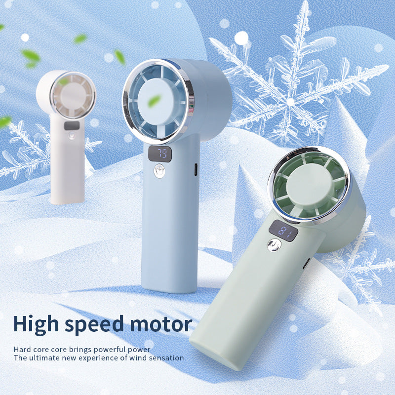 Portable Handheld Fan with Digital Display and Five Speed Levels