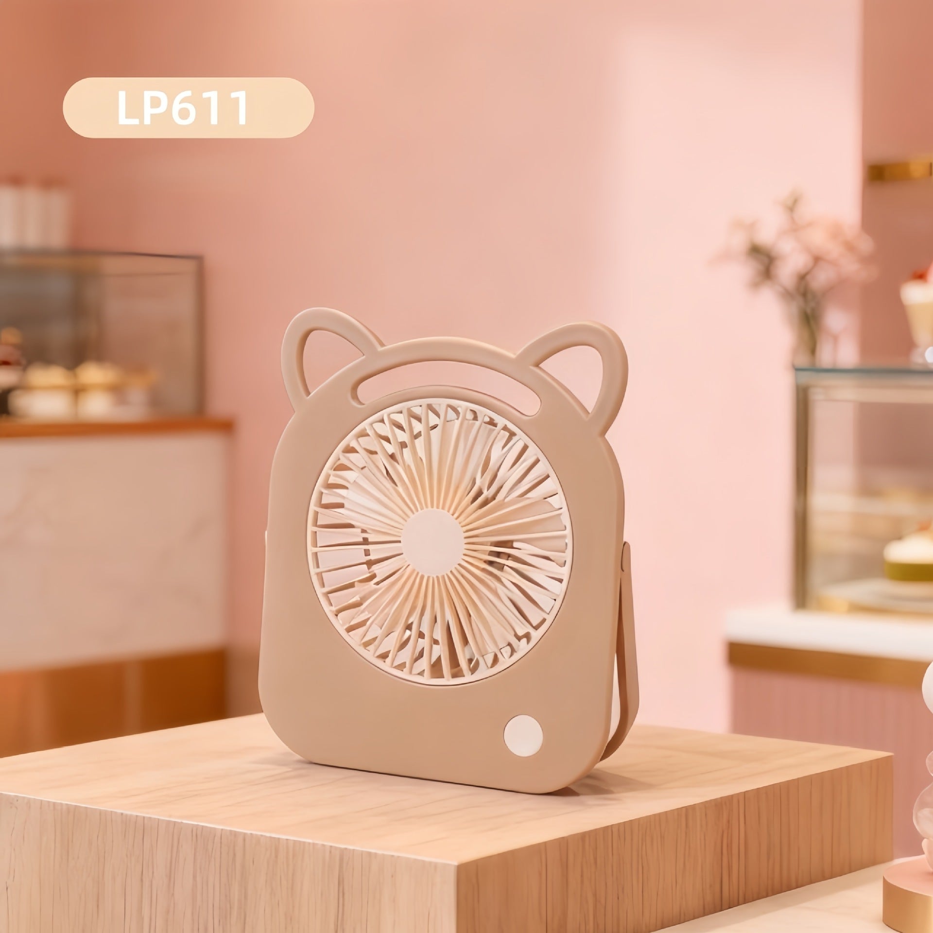 Portable Desk Fan Cute Animal Design USB-Powered Adjustable Tilt Compact Personal Cooling Fan