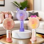 Portable Table Fan Battery Operated Compact Cordless with Multiple Speeds and LED Display