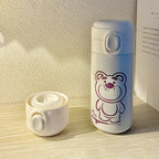 Women's Insulated Water Bottle Floral Design Leak-Proof Screw Cap Hot Cold Beverage