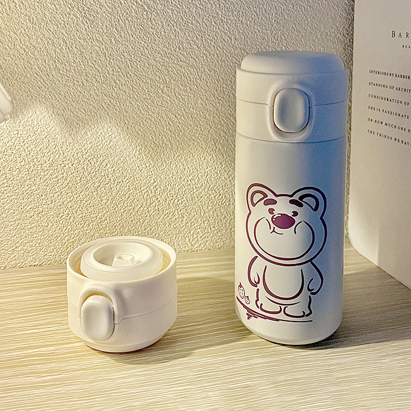 Women's Insulated Water Bottle Floral Design Leak-Proof Screw Cap Hot Cold Beverage